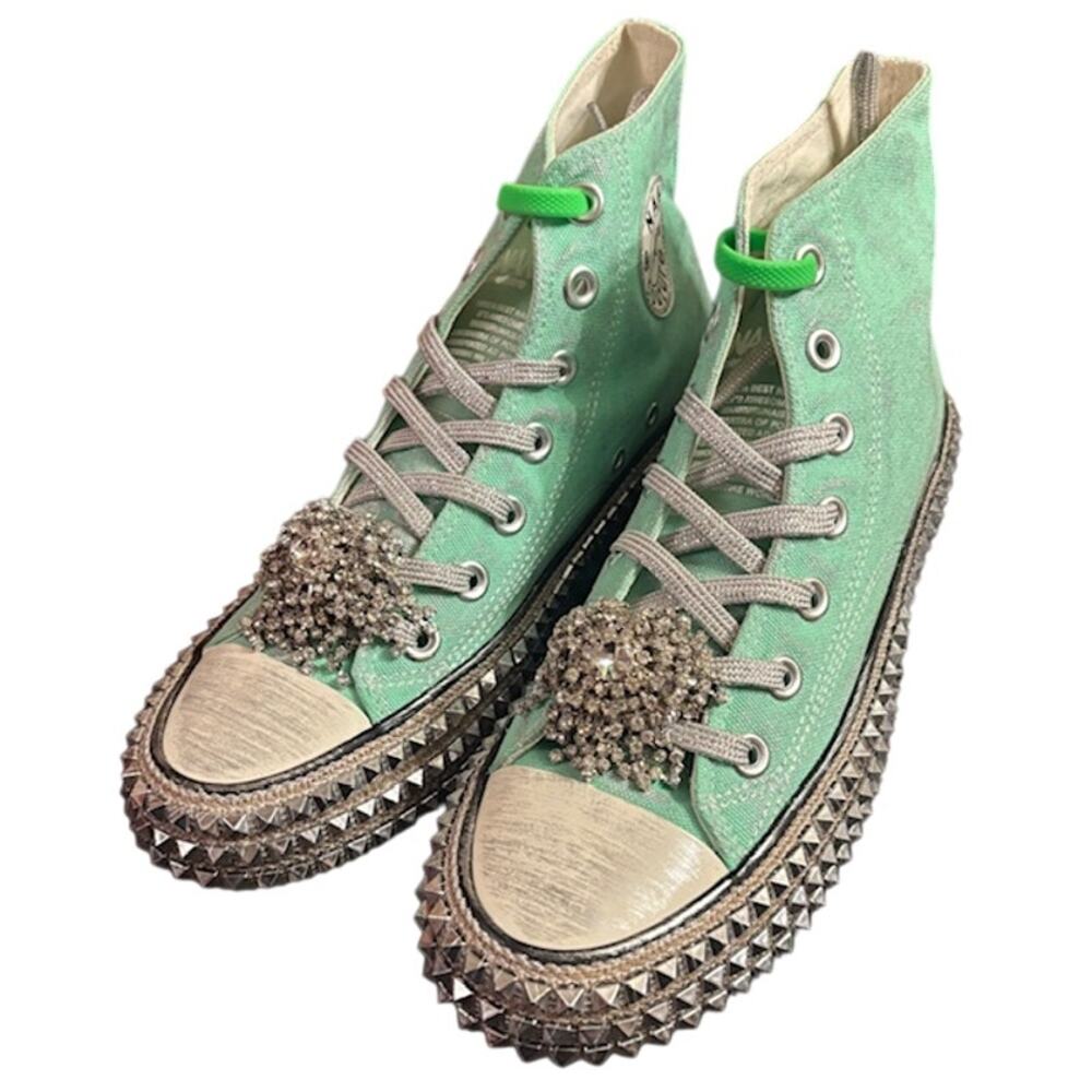 NIB Nan-Ku Women's Cruise Studded Mint Studded Hi Top Sneakers EU 38 US 8 Casual